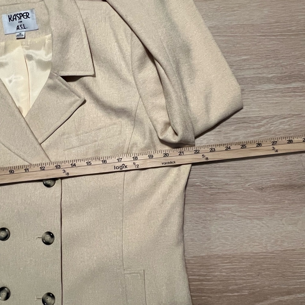 Kasper ALS Double-Breasted Button Up Yellow‎ Blazer Women’s Size 16 - Picture 11 of 15